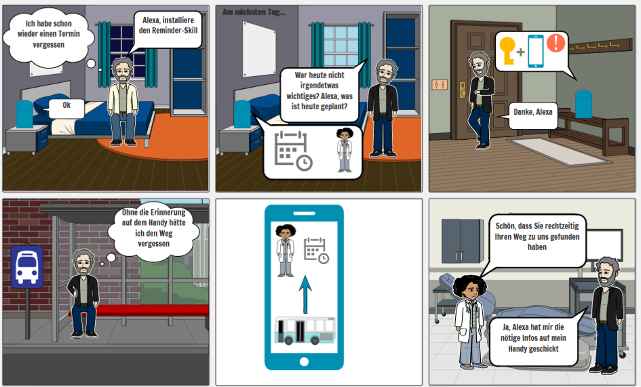 The picture shows a storyboard that was created as part of the challenge 