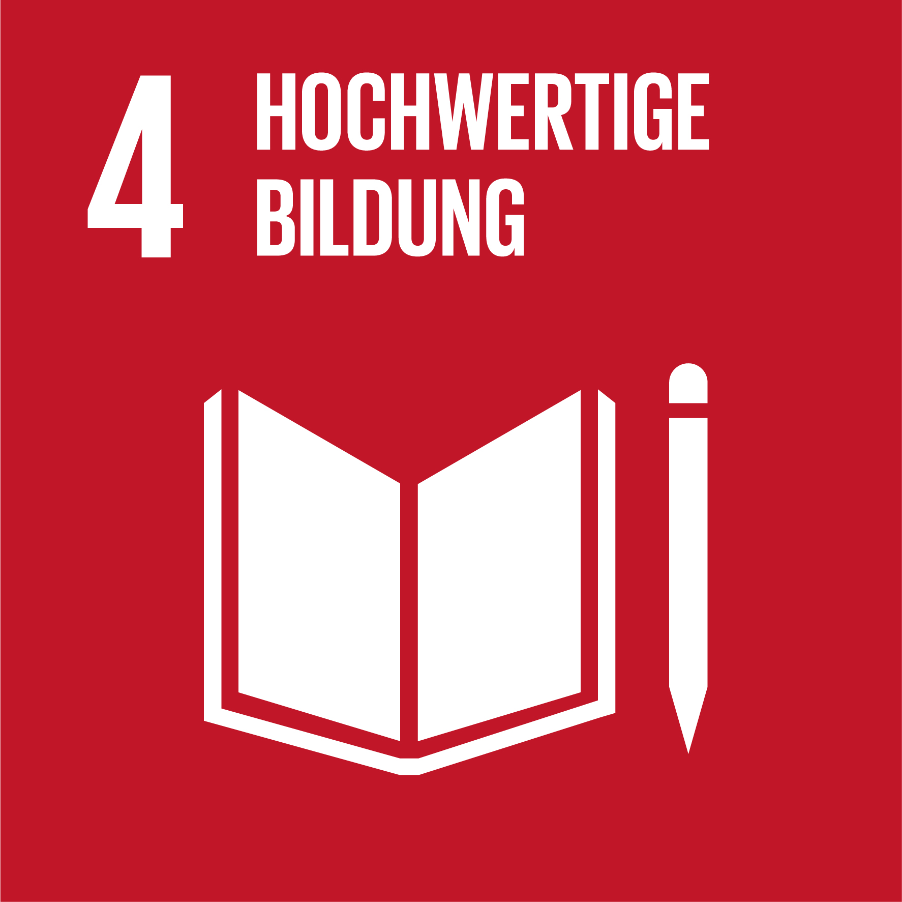 Icon Sustainable Development Goals SDG Nachhaltigkeitsziel Hochwertige Bildung