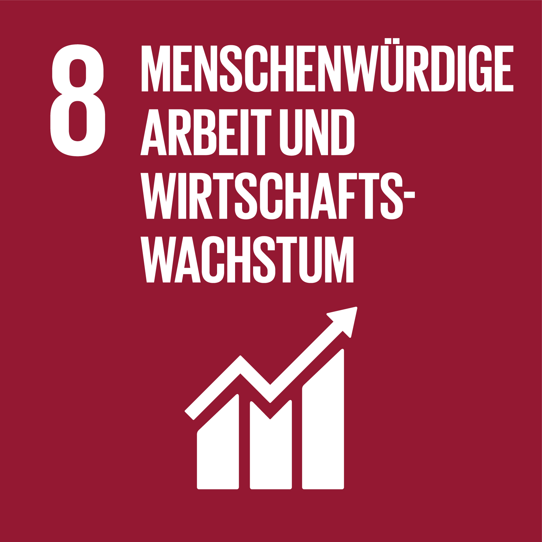 Icon Sustainable Development Goals SDG Nachhaltigkeitsziel Wirtschaftswachstum