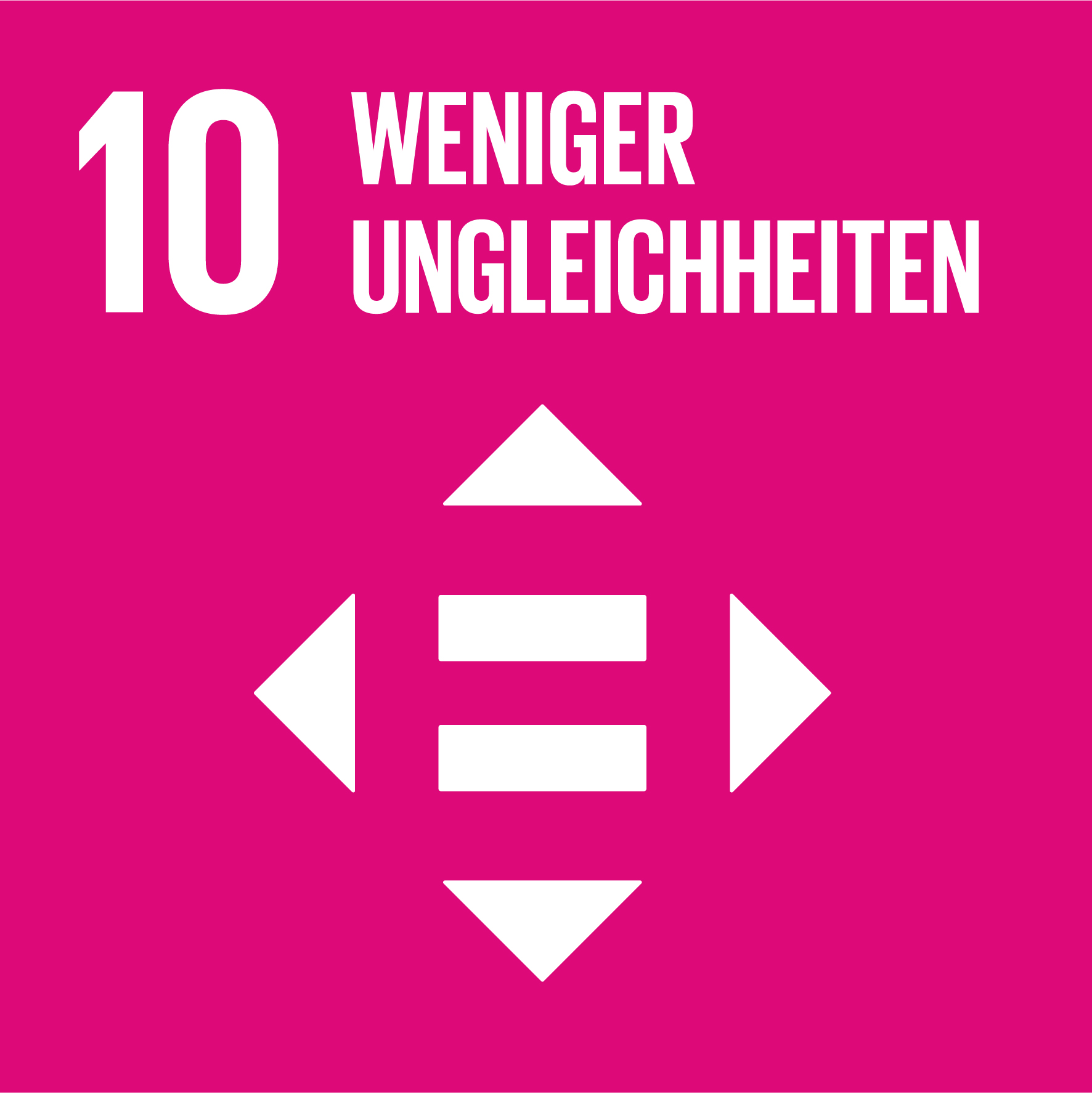 Icon Sustainable Development Goals SDG Nachhaltigkeitsziel Weniger Ungleichheiten