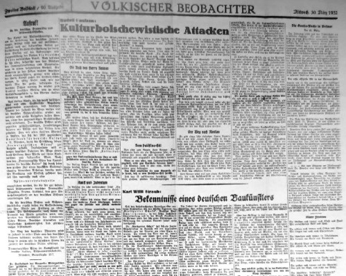 Zeitungsartikel über Renner 1932