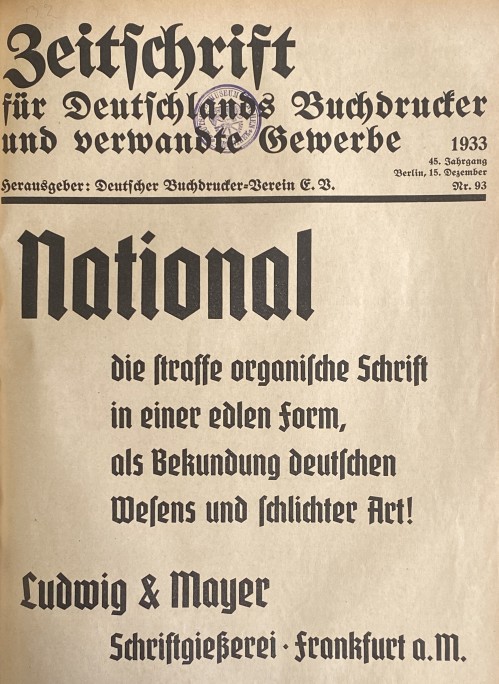 Zeitschrift für Buchdrucker 1933