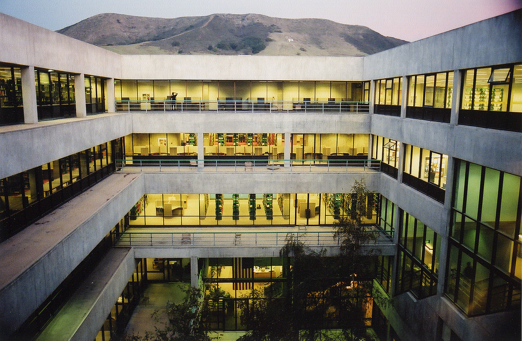 Evening atmosphere at the Cal Poly library