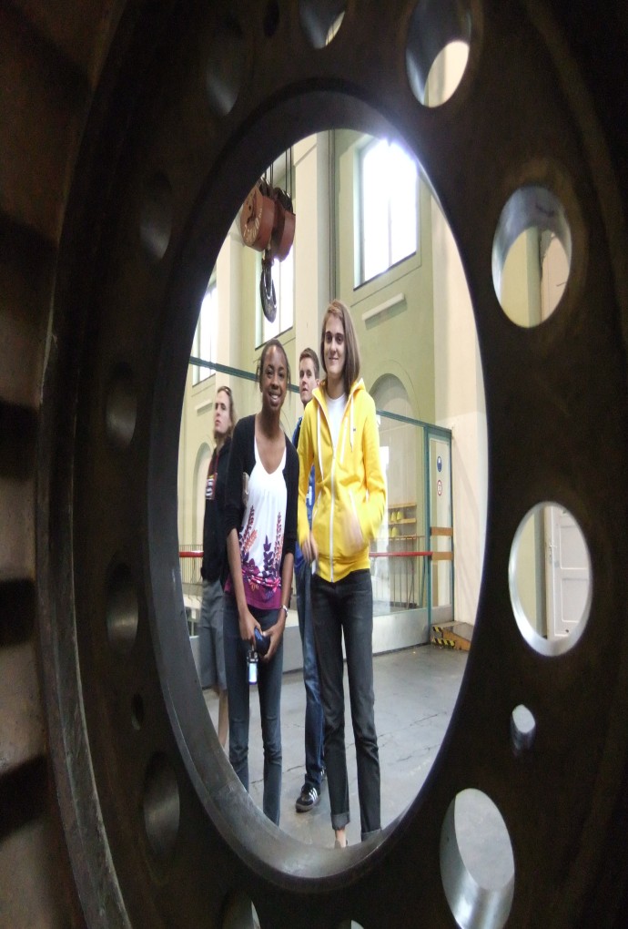 Students at the power plant Walchensee 
