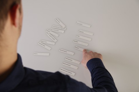 Was ist Nutzerinnen und Nutzern wichtig? Das „Card Sorting“ zeigt, wer welche Begriffe favorisiert (Foto: Manfred Kaiser)