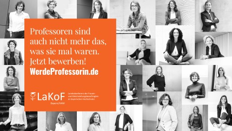 Eines der Plakate der LaKoF-Kampagne mit den Profesorinnen-Testimonials (Foto: LaKoF)