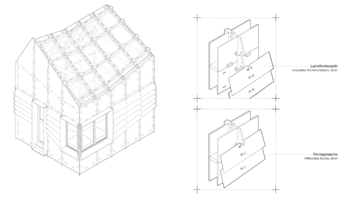 Digitales Modell eines Holzhauses
