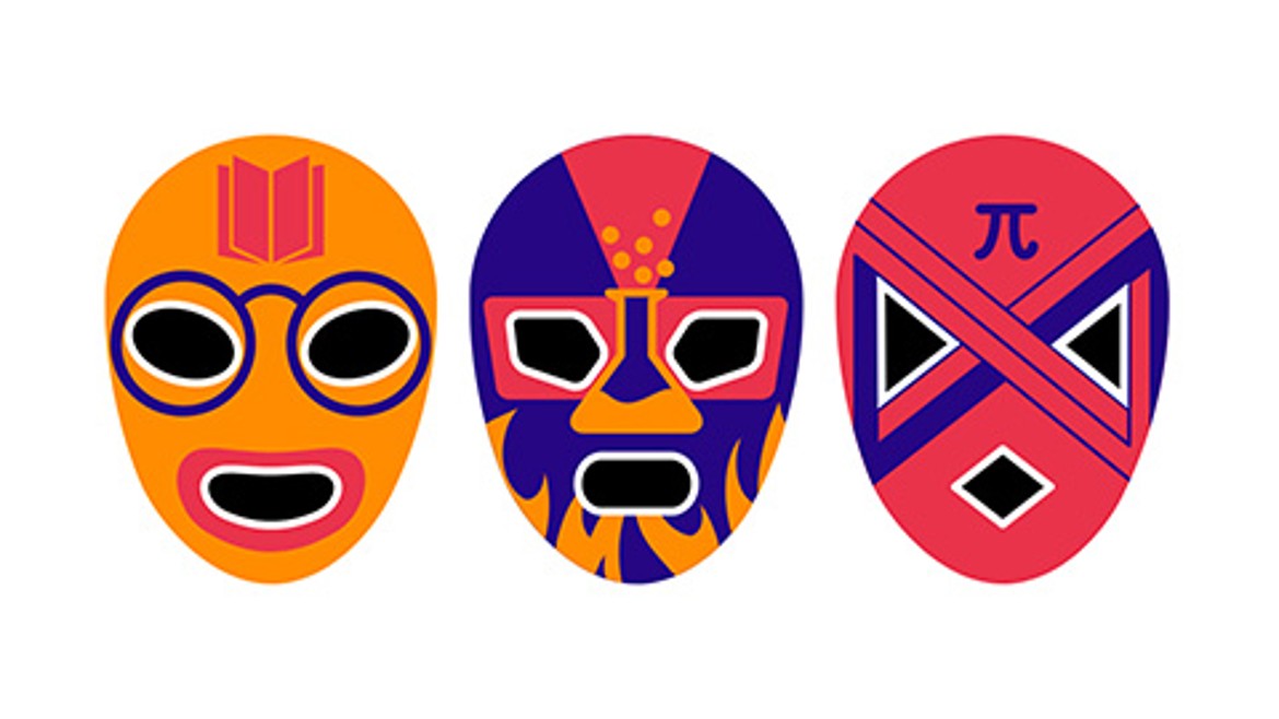 Bunte Masken, Logo des Science Slams