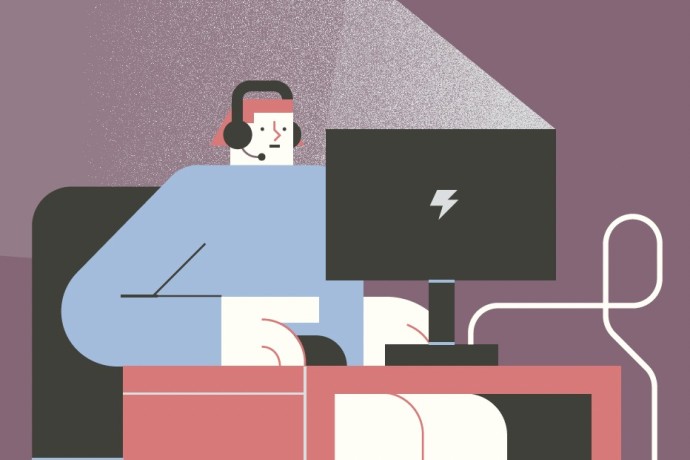 Grafik einer Person am PC