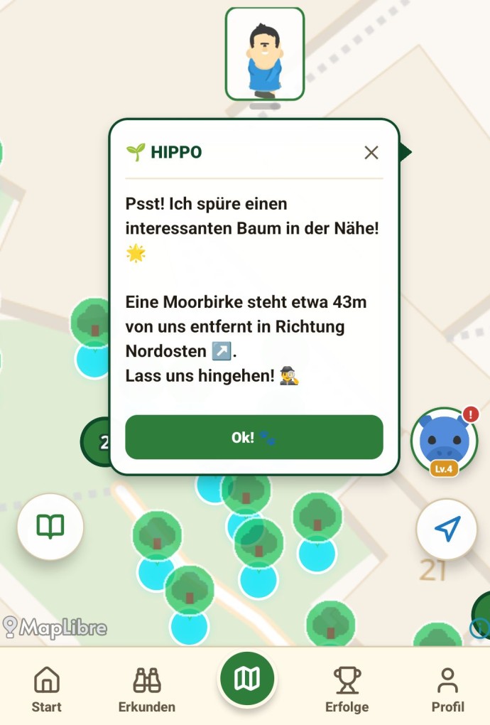 Prototyp der App TreeQuest