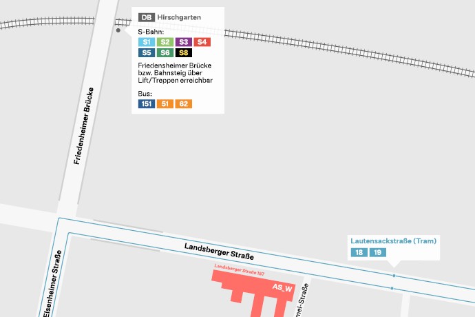 Kartenschausschnitt Campus Pasing