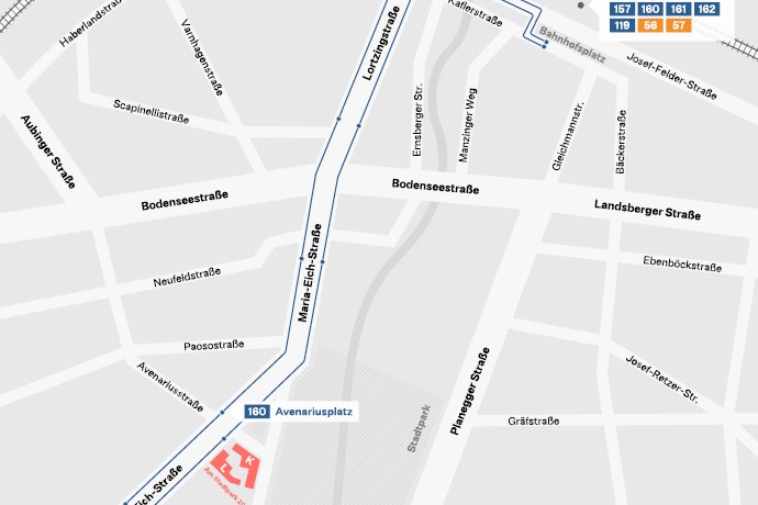 Kartenschauschnitt Campus Pasing