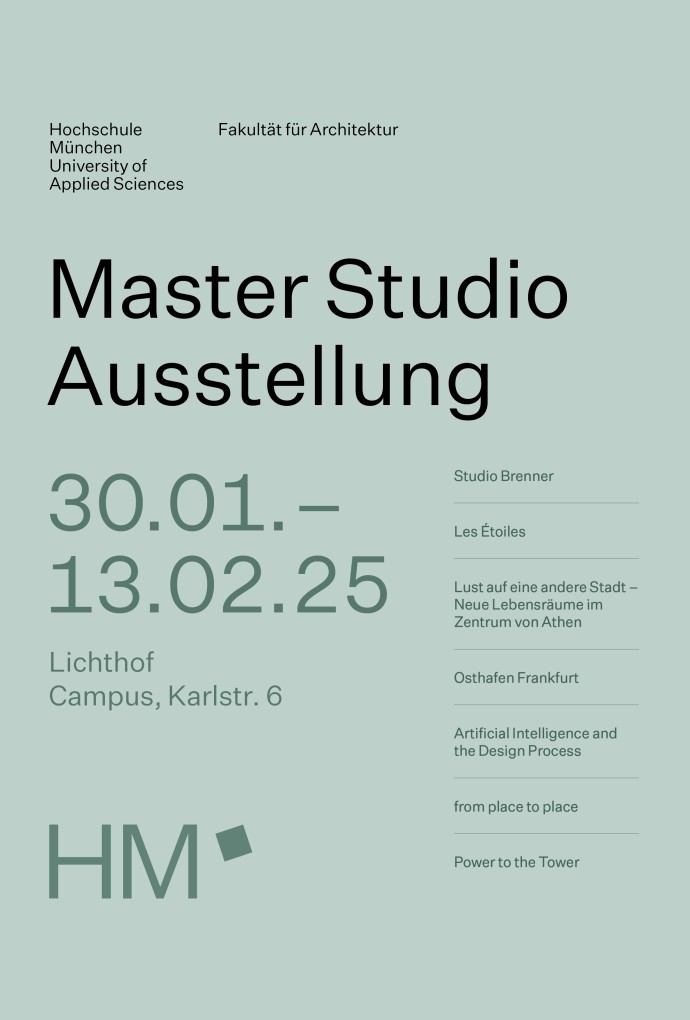 Master Studio WiSe 2024/25 | Ausstellung (Copyright: Hochschule München) Master Studio WiSe 2024/25 | Ausstellung
