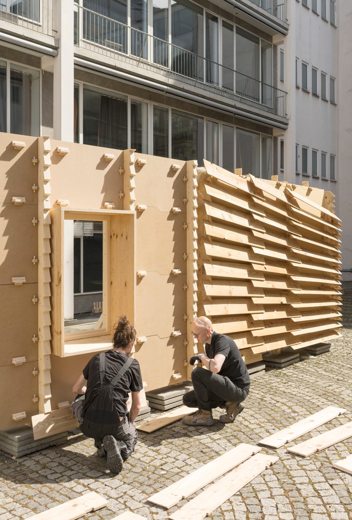 Forschungsvorhaben Digital Craft – 1:1 Aufbau des Wand- und Fassadenprototyps