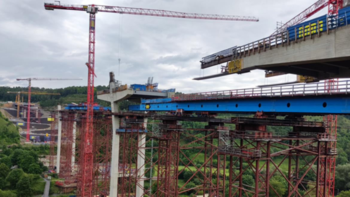 Baustelle Neckarbrücke in Horb (Foto: privat) Stahlbauexkursion