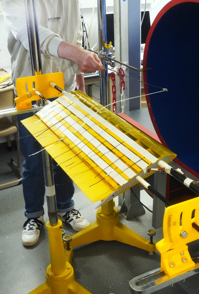 Flügel im Windkanal