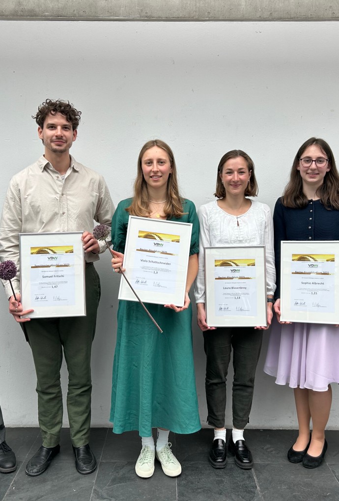 Dr. Oliver Wolfrum (Geschäftsführer VDW), Samuel Fritschi, Viola Schattschneider, Laura Blasenbrey, Sophie Albrecht, Prof. Dr. Martin Angerhöfer