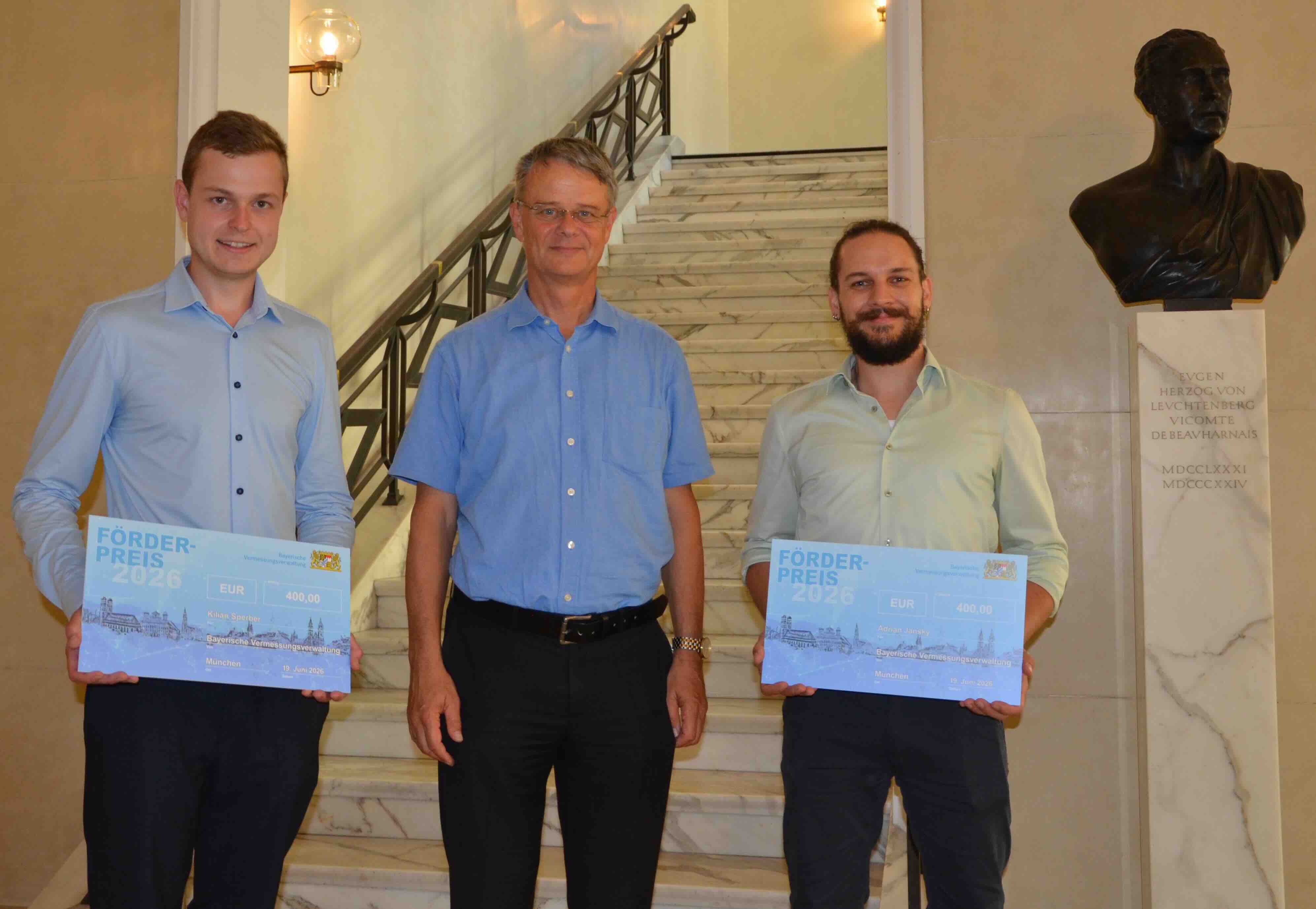 Förderpreis der Bayerischen Vermessungsverwaltung M.Eng. Adrian Jansky und M.Eng. Kilian Sperber