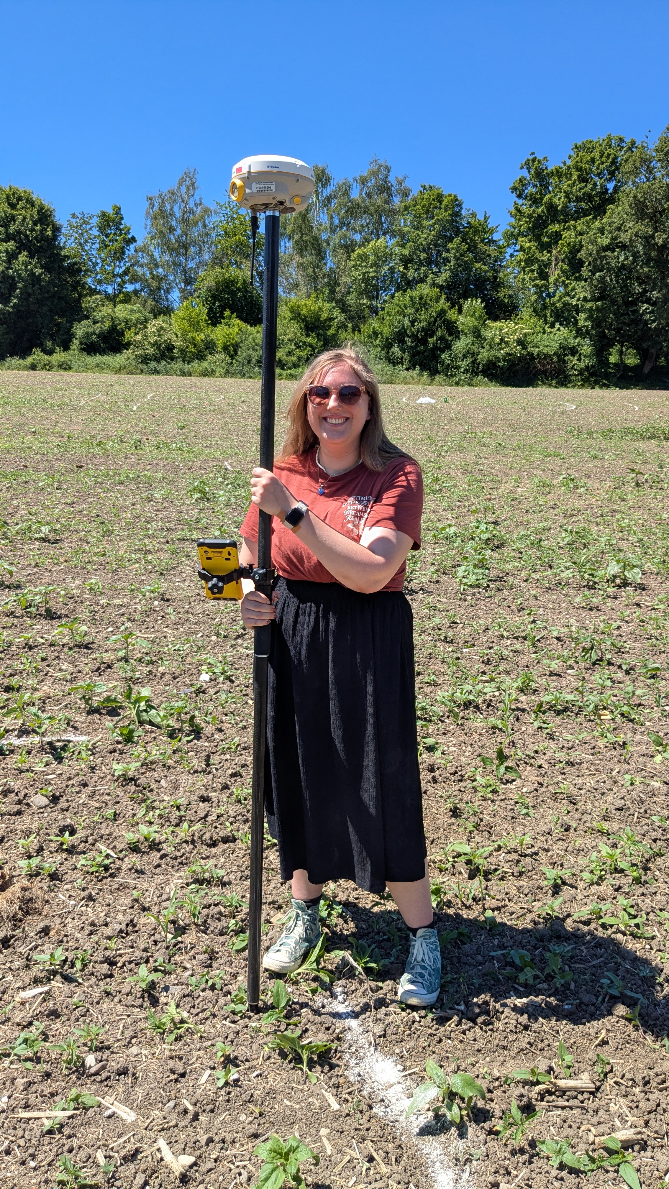 PPerson mit GNSS-Instrument