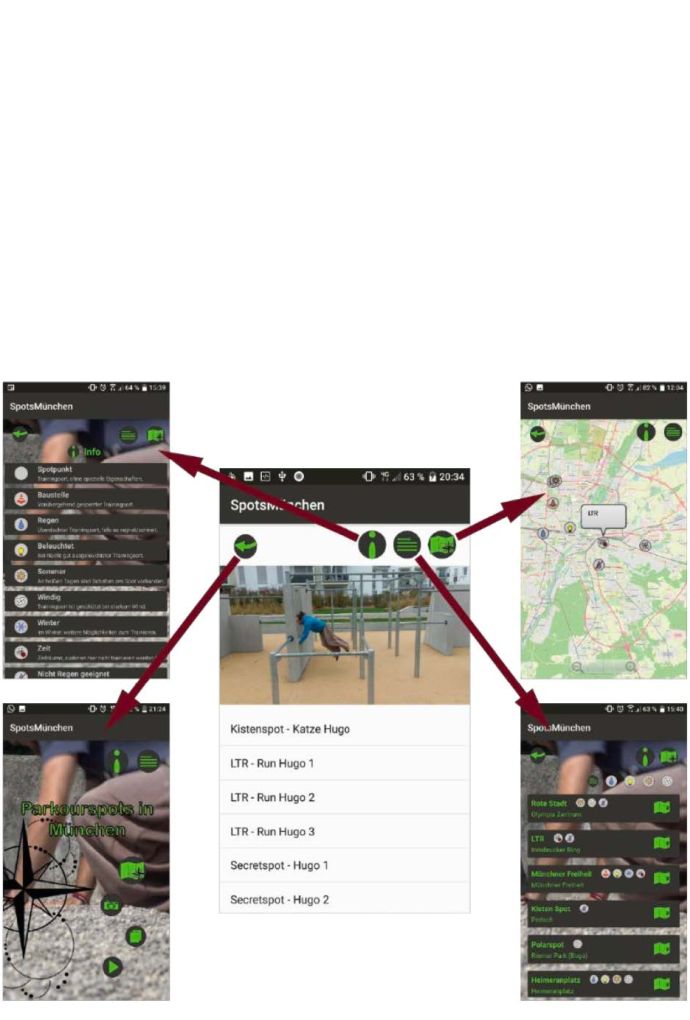 Screenshots Parkour-Spot-App