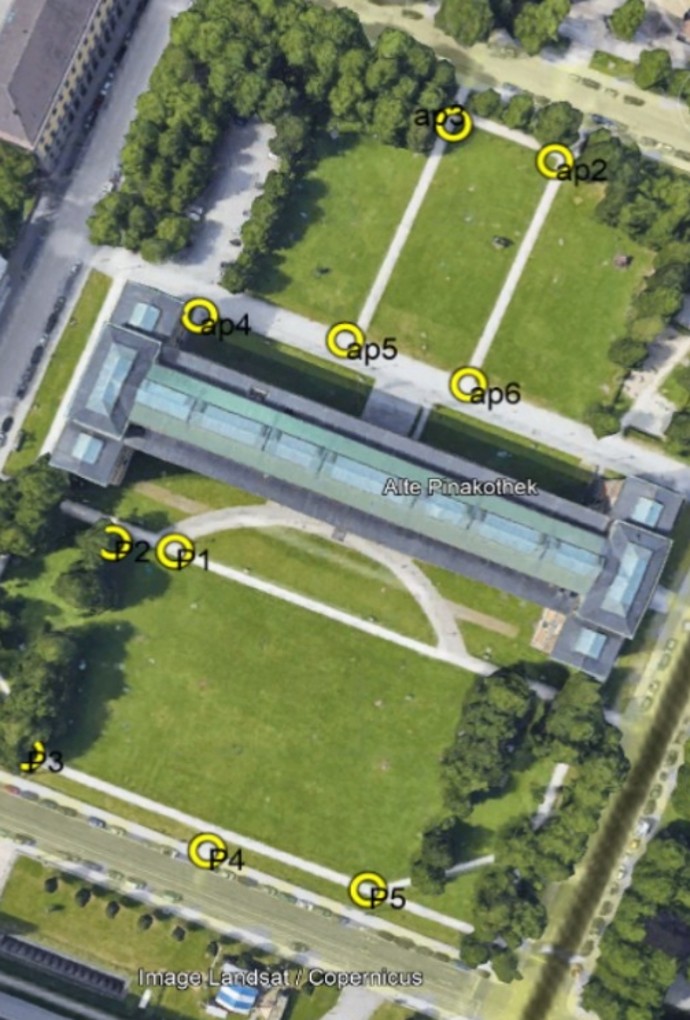 Luftbild mit Messpunkten