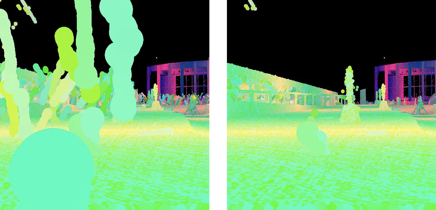 Abbildung 3: Segmentierung von Fahrzeugen in der Bilddomäne, links die erkannten Objekte im Bild, rechts die daraus abgeleiteten pixelgenauen Masken.
