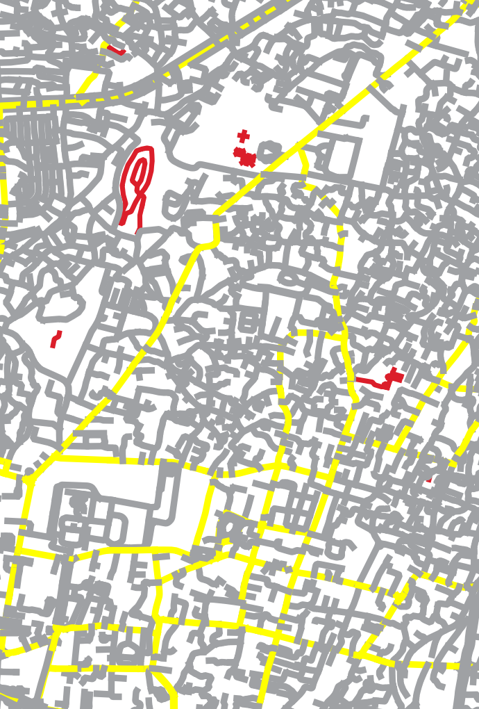 Straßennetz mit Inseln