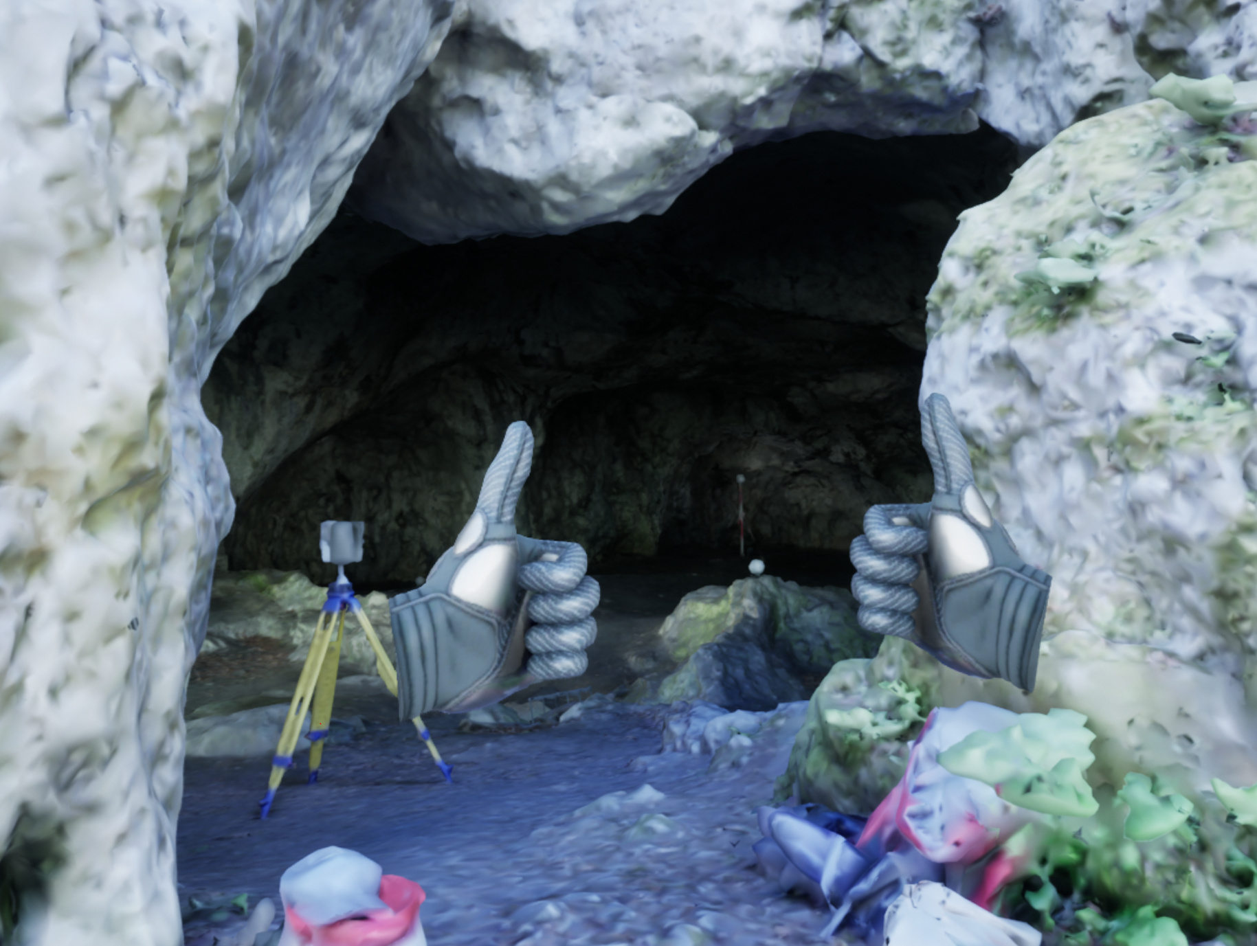 Blick in die Höhle mit Virtual Reality Brille.