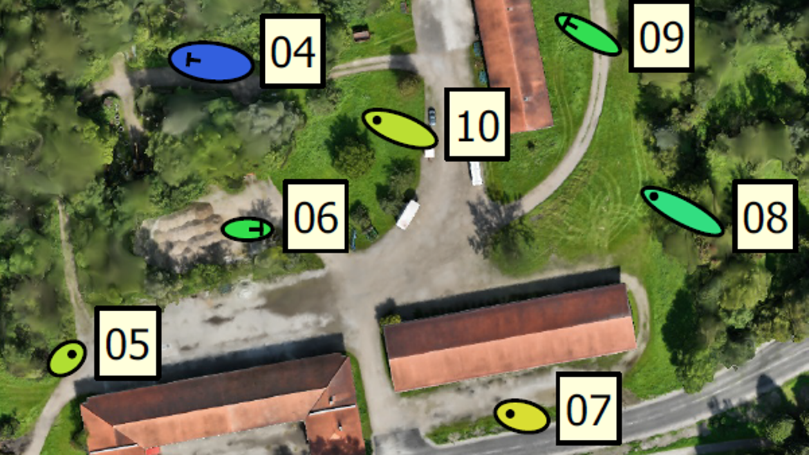 Orthophoto mit Markern