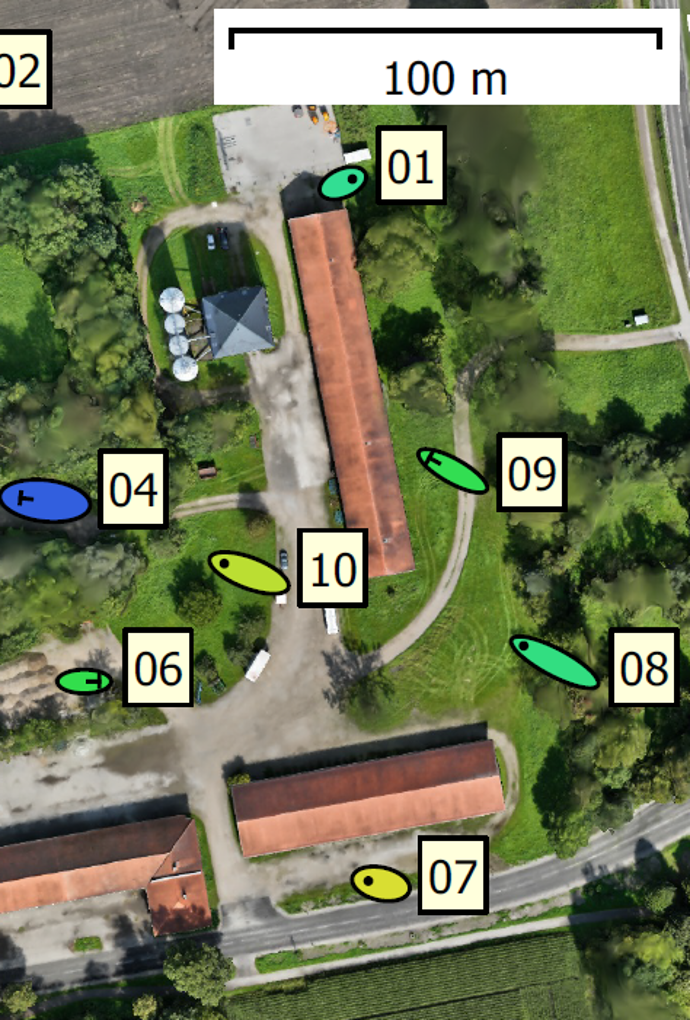 Orthophoto mit Markern