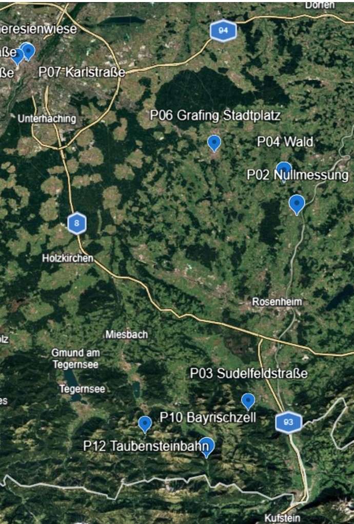 Satellitenbild mit Marken
