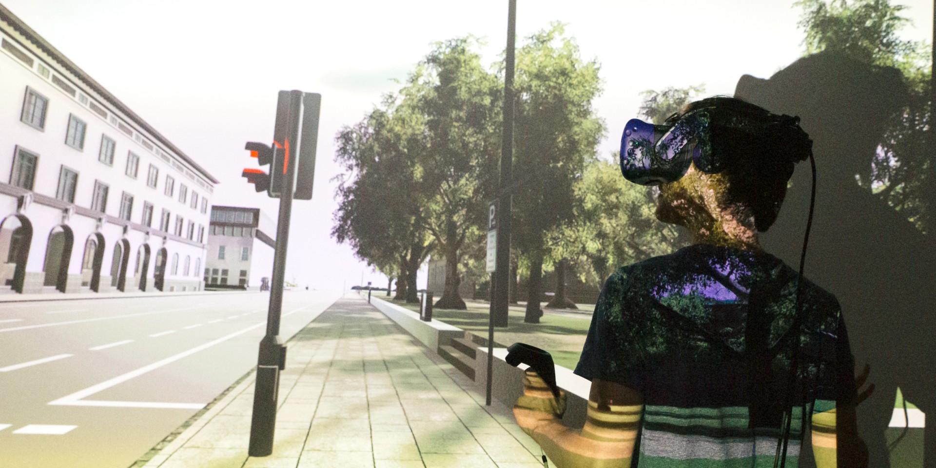 Student mit VR-Brille