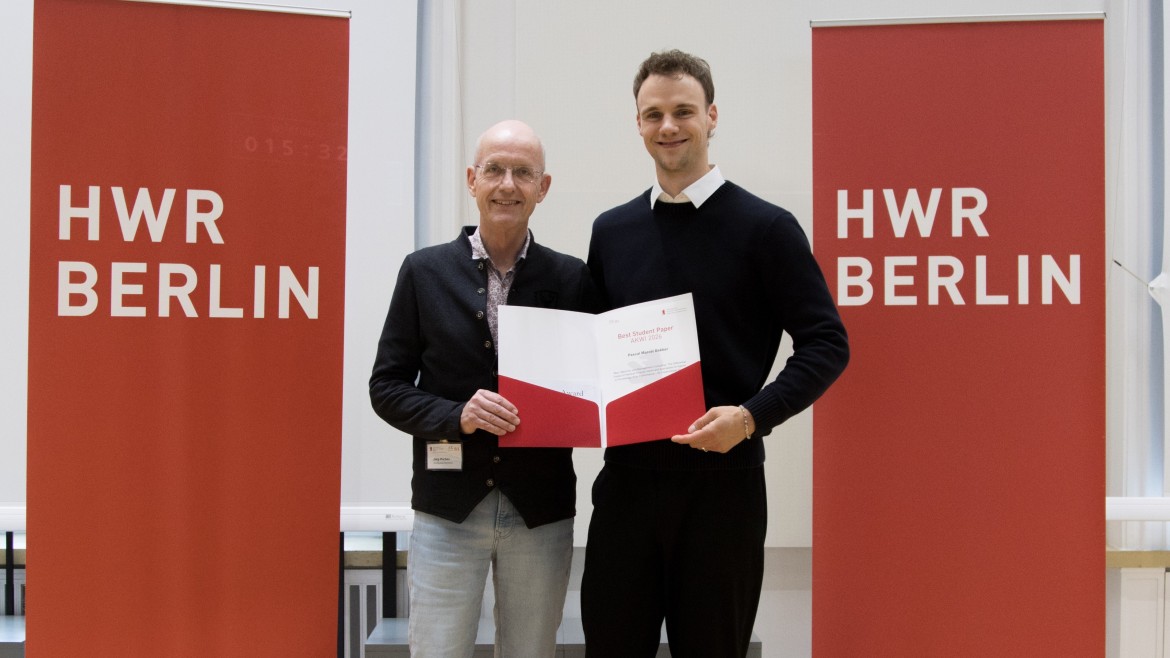 Best Paper Award: Prof. Dr. Jörg Puchan und Paskal Bekker