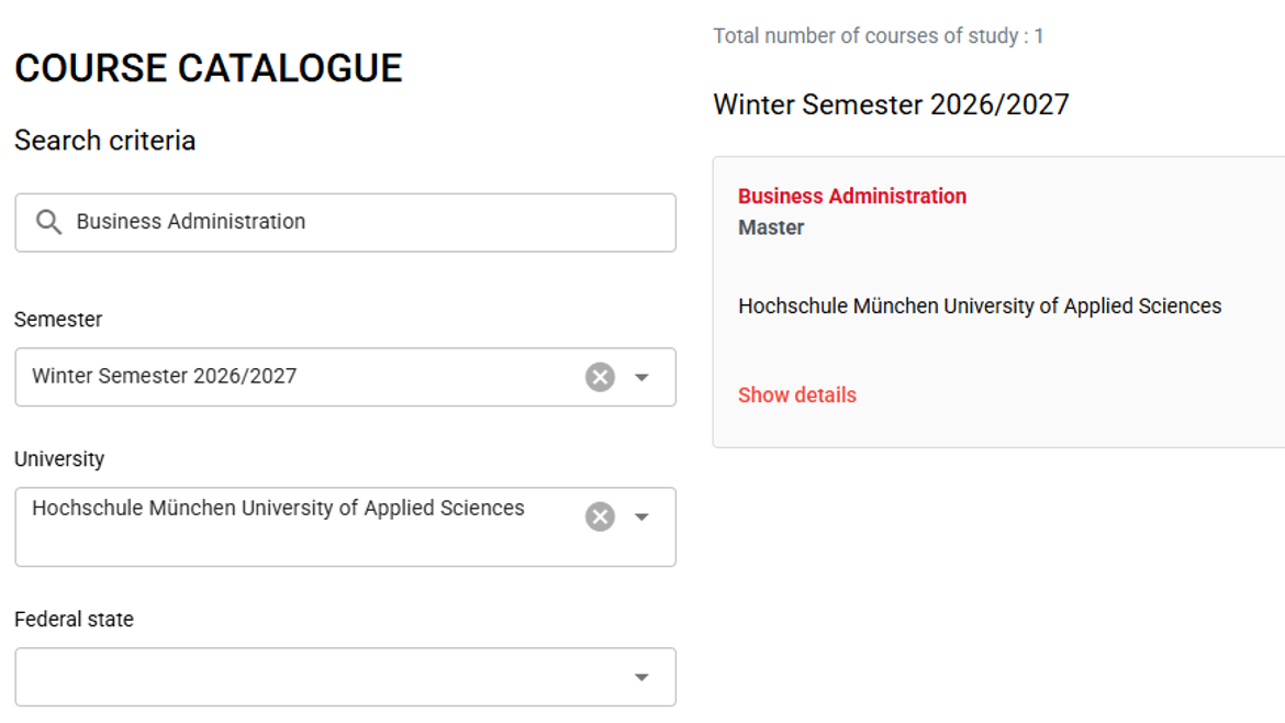 Uni-assist Screenshot