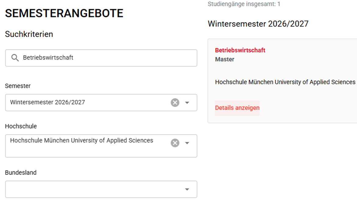 Uni-assist Screenshot