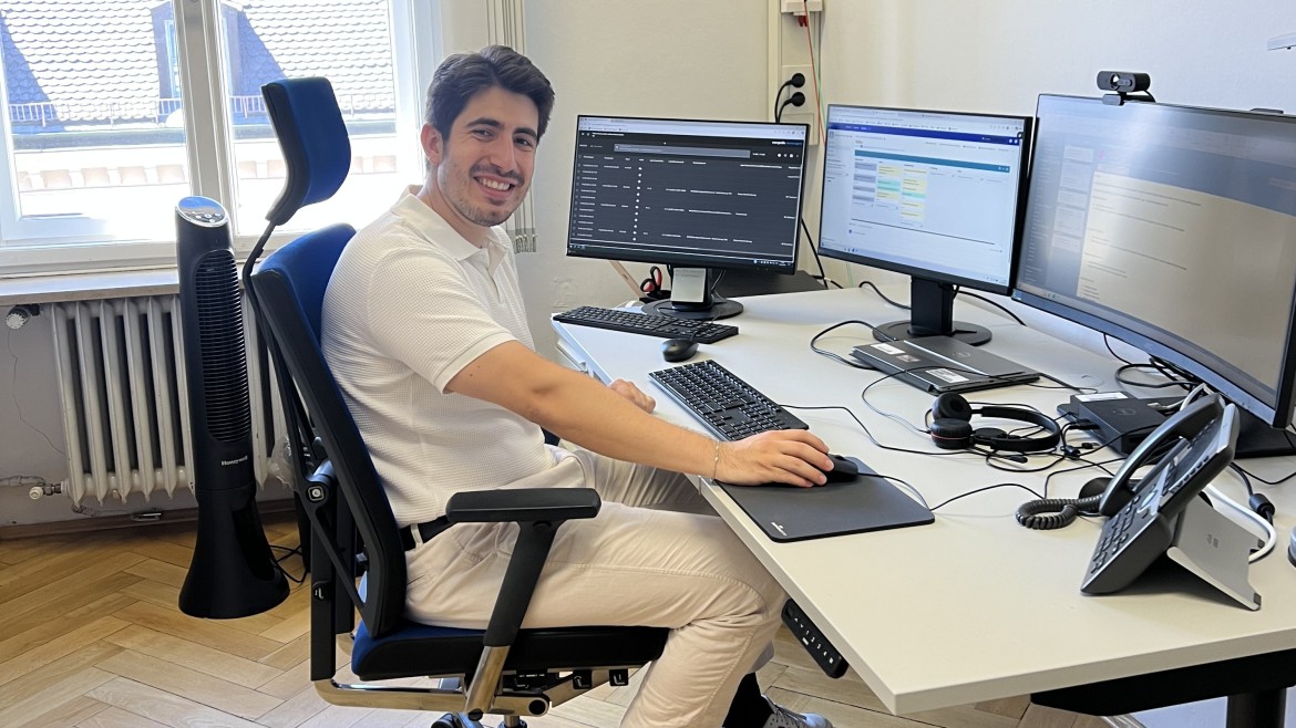 Tobias Finsterwalder an seinem heutigen Arbeitsplatz.
