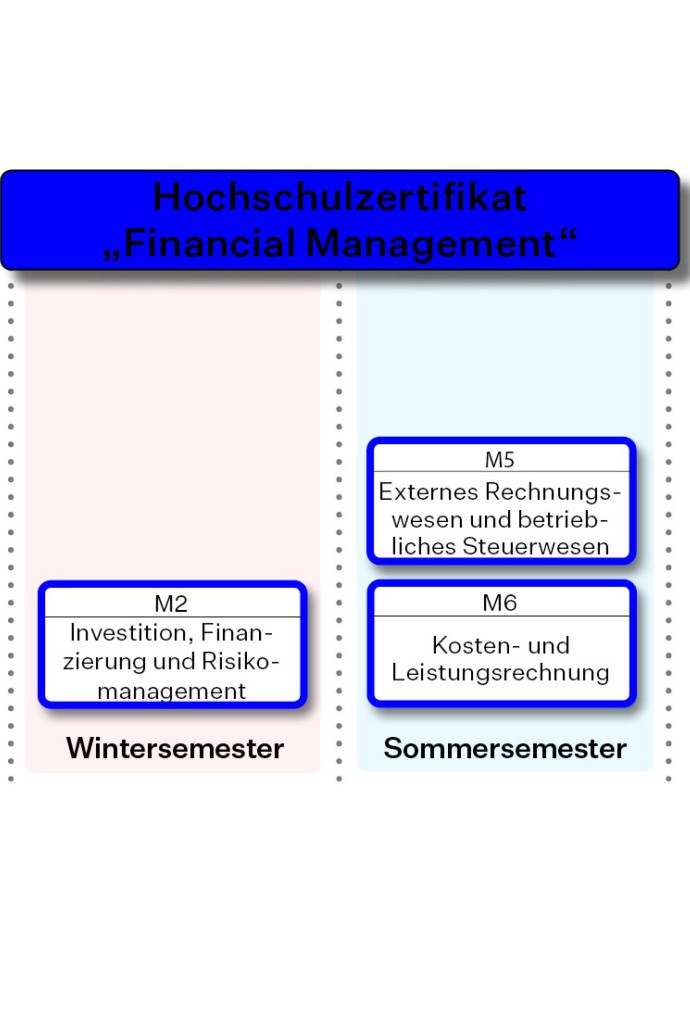 Modulaufbau des Hochschulzertifikats Financial Management