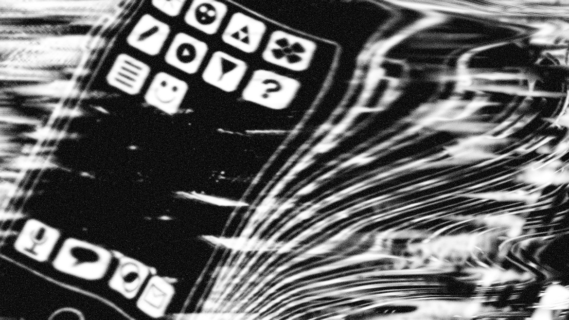 Bild zeigt verzerrtes Handy