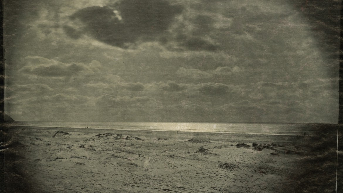 Bild zeit Meer in Schwarz Weiß