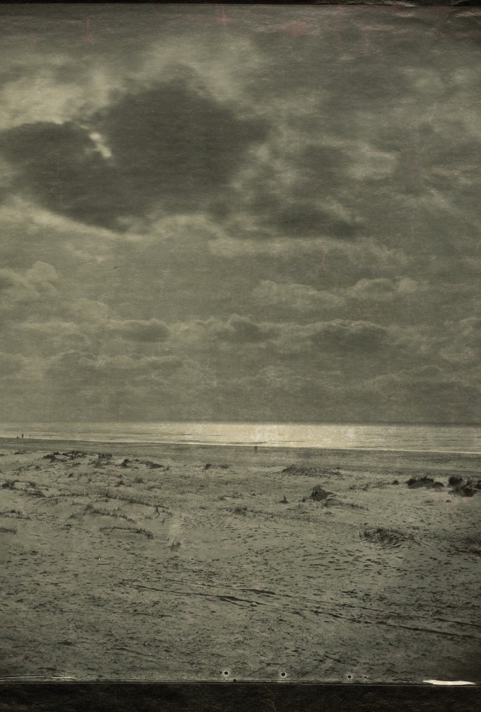 Bild zeit Meer in Schwarz Weiß