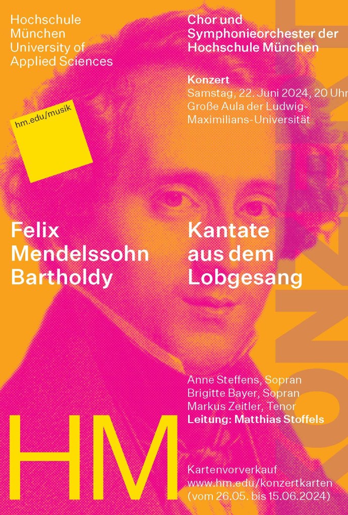 Plakat zum Sommerkonzert 2024 der Hochschule München