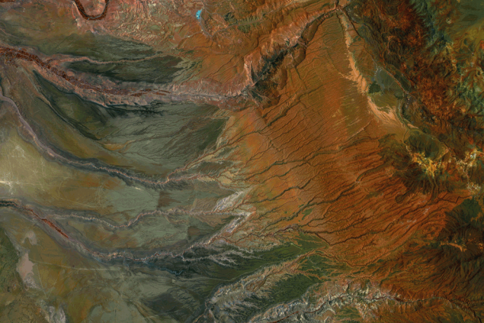 Satellitenbild, Gebirgsteil in Chile