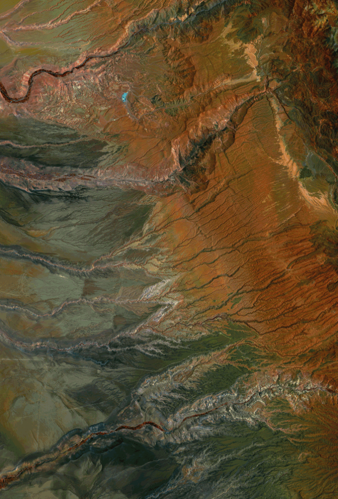 Satellitenbild, Gebirgsteil in Chile