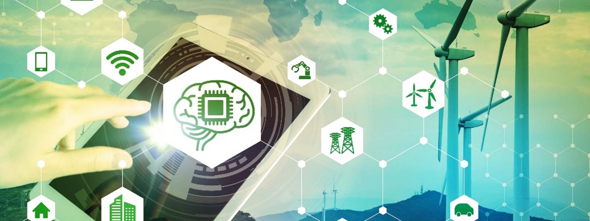 Ki (künstliche Intelligenz) und smart-Energy. Abstrakte Mischtechnik